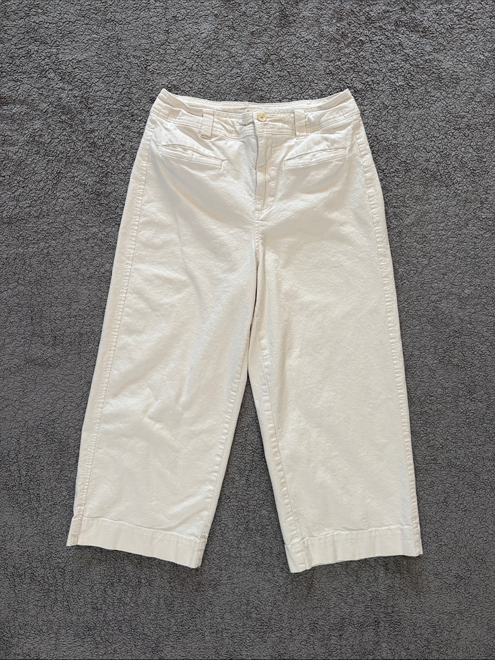 a new day Cream Cropped Wide-Leg Jeans